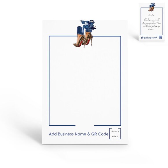 Personalized with QR Code - Custom 4” x 6” Thank You Note Cards - for Order Ship - Picture 1 of 5